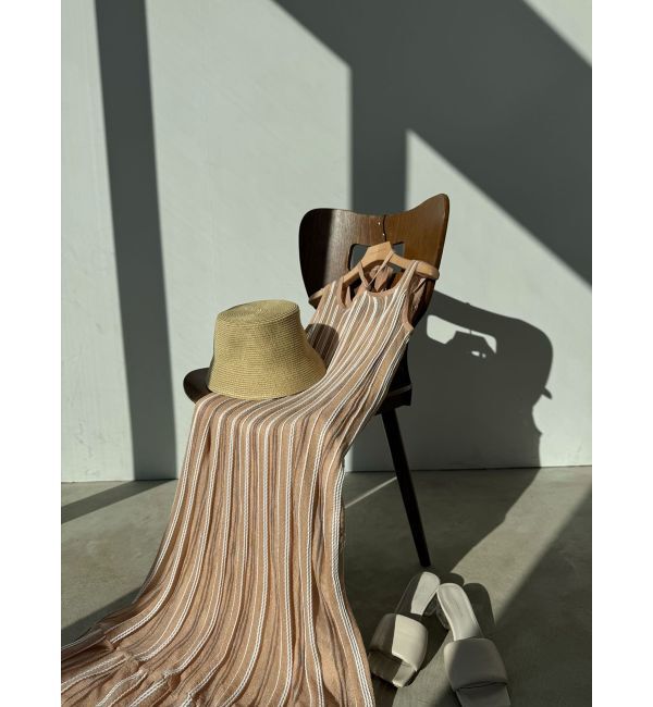 LAGUNAMOON「MIXストライプチョーカーニットワンピース」|ワンピース|