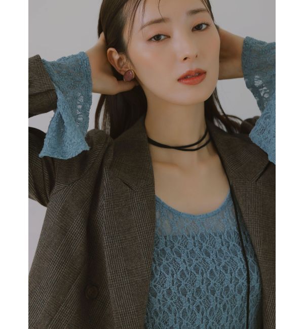 LAGUNAMOON「2WAYストレッチレーストップス」|Tシャツ・カットソー|ブルー