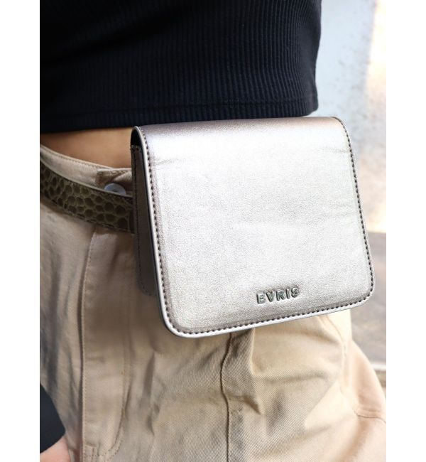 EVRIS「バイカラーショルダーミニBAG」|ショルダー・メッセンジャー|シルバー
