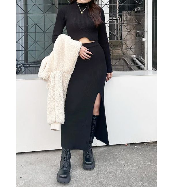 EVRIS「スリットロングニットスカート【セットアップ着用可能】」|スカート|