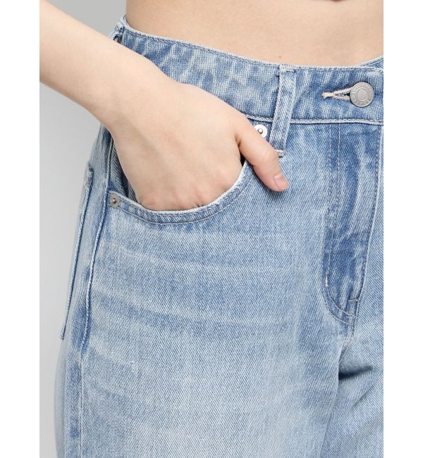 EVRIS「ボリュームカラーワイドデニムパンツ」|デニム|