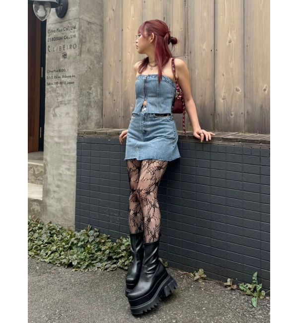 EVRIS「ウエストオープンデニムミニスカート」|スカート|