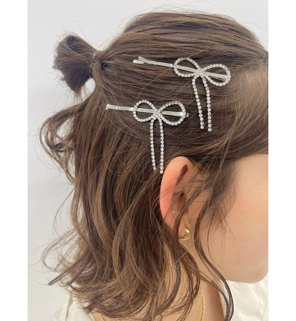 EVRIS「RHINESTONE RIBBON ヘアピン」|その他|