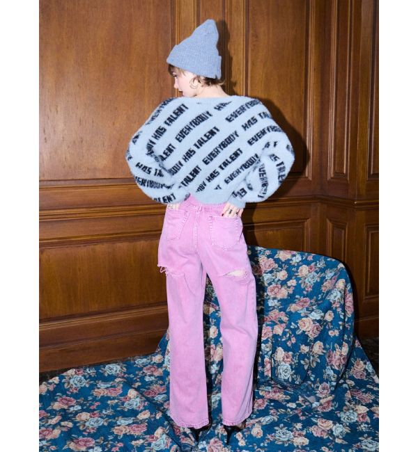 EVRIS「フェザーロゴジャガードニットトップス」|ニット・セーター|