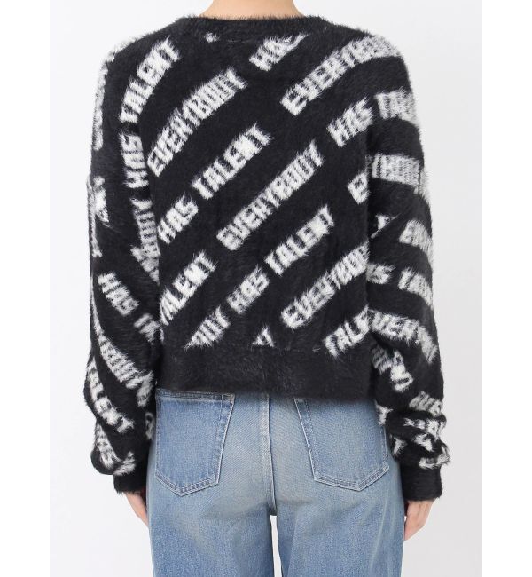 EVRIS「フェザーロゴジャガードニットトップス」|ニット・セーター|