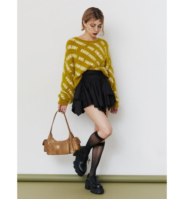 EVRIS「フェザーロゴジャガードニットトップス」|ニット・セーター|