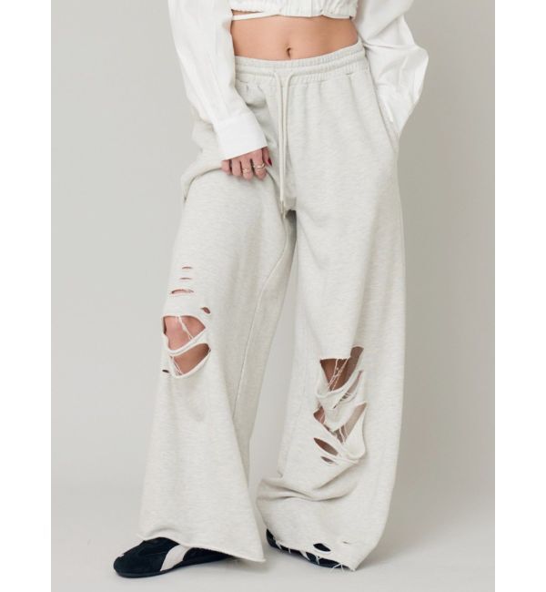 EVRIS「ダメージスウェットパンツ」|その他|グレー