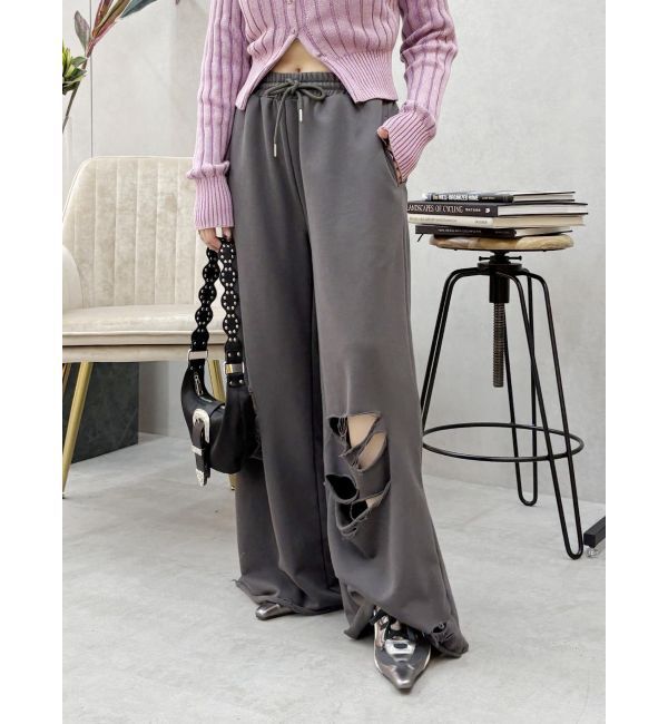 EVRIS「ダメージスウェットパンツ」|その他|