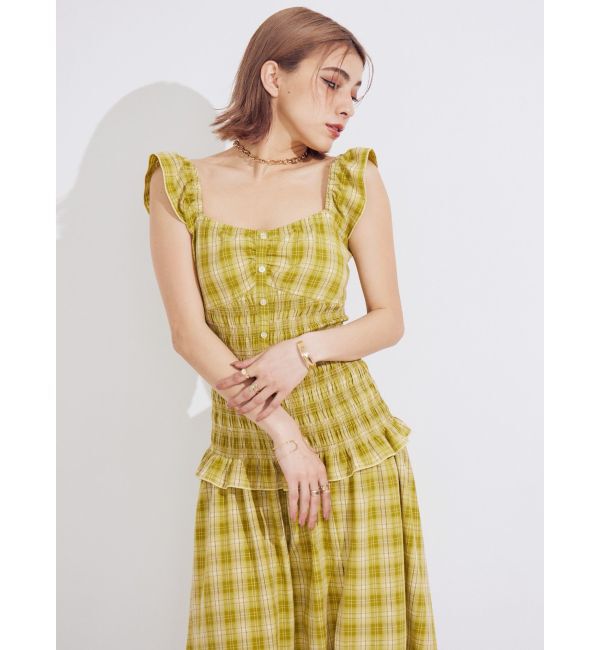 EVRIS「2WAYティアードチェックロングワンピース」|ワンピース|