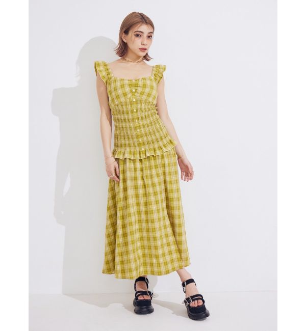 EVRIS「2WAYティアードチェックロングワンピース」|ワンピース|