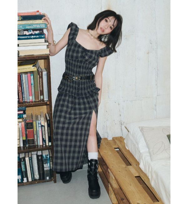 EVRIS「2WAYティアードチェックロングワンピース」|ワンピース|
