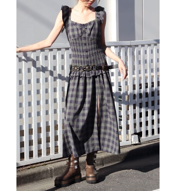 EVRIS「2WAYティアードチェックロングワンピース」|ワンピース|