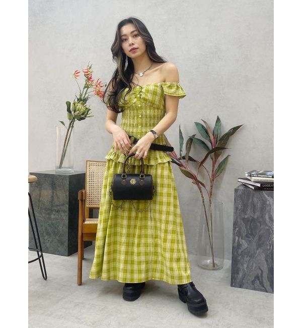 EVRIS「2WAYティアードチェックロングワンピース」|ワンピース|