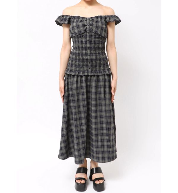 EVRIS「2WAYティアードチェックロングワンピース」|ワンピース|