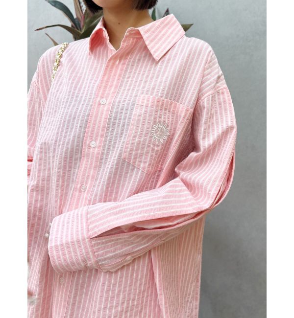 EVRIS「SUNNYモチーフストライプオーバーサイズシャツ」|シャツ・ブラウス|