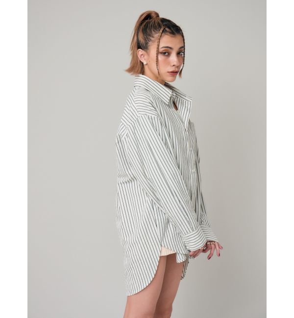 EVRIS「SUNNYモチーフストライプオーバーサイズシャツ」|シャツ・ブラウス|