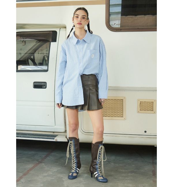 EVRIS「SUNNYモチーフストライプオーバーサイズシャツ」|シャツ・ブラウス|