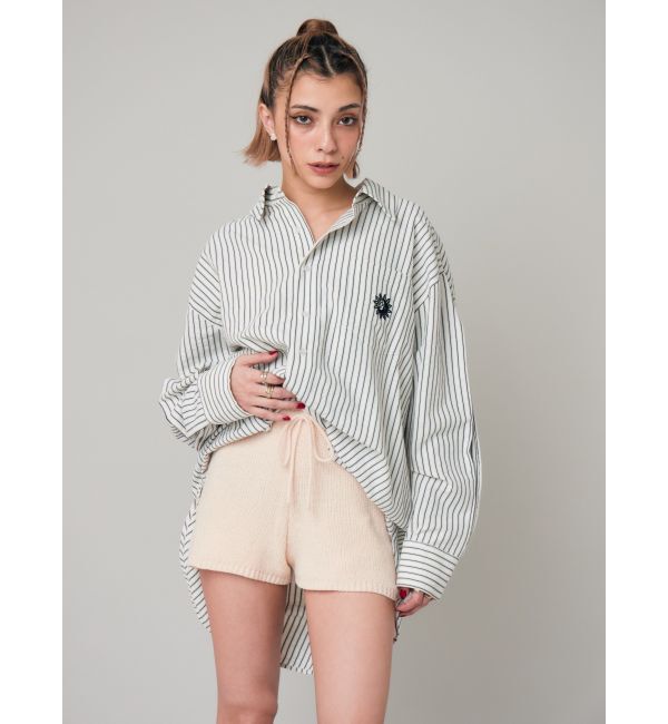 EVRIS「SUNNYモチーフストライプオーバーサイズシャツ」|シャツ・ブラウス|