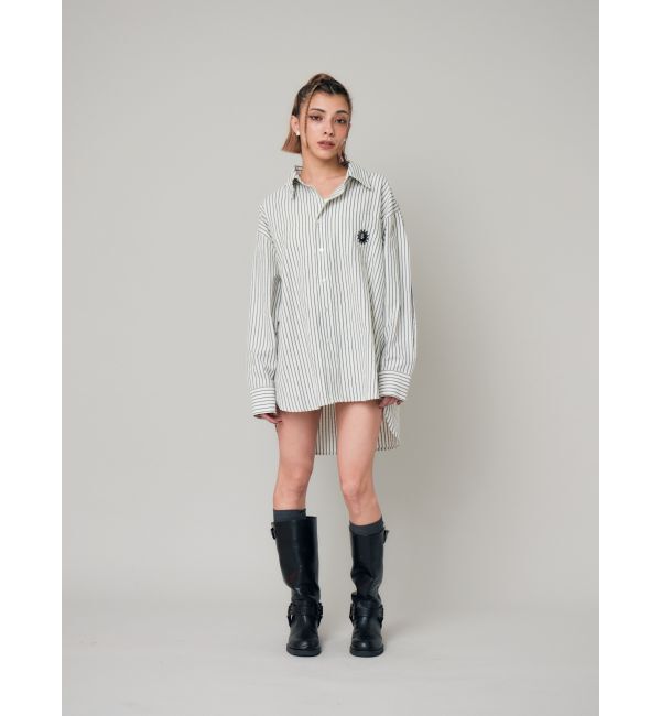 EVRIS「SUNNYモチーフストライプオーバーサイズシャツ」|シャツ・ブラウス|