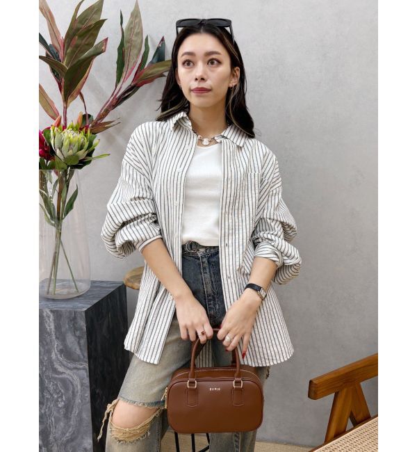 EVRIS「SUNNYモチーフストライプオーバーサイズシャツ」|シャツ・ブラウス|