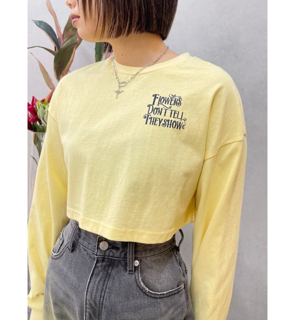 EVRIS「クロップドグラフィックロンT」|Tシャツ・カットソー|