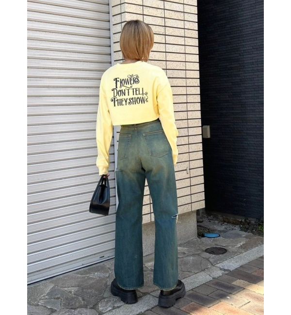 EVRIS「クロップドグラフィックロンT」|Tシャツ・カットソー|