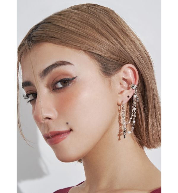 EVRIS「CROSS MOTIFイヤーカフ」|イヤーカフ|シルバー