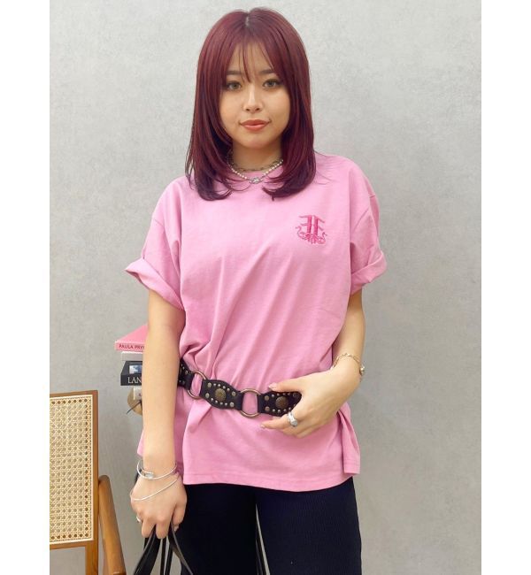 EVRIS「E emblemカラーTシャツ」|Tシャツ・カットソー|ピンク