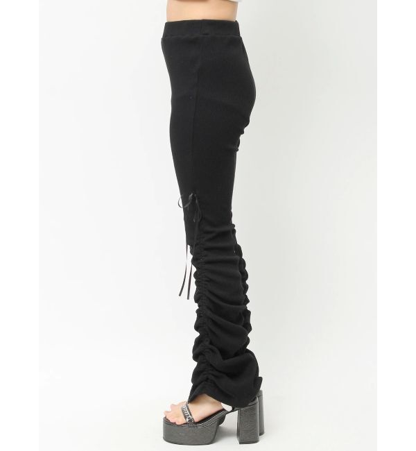 EVRIS「ドロストギャザーリブフレアパンツ」|その他|