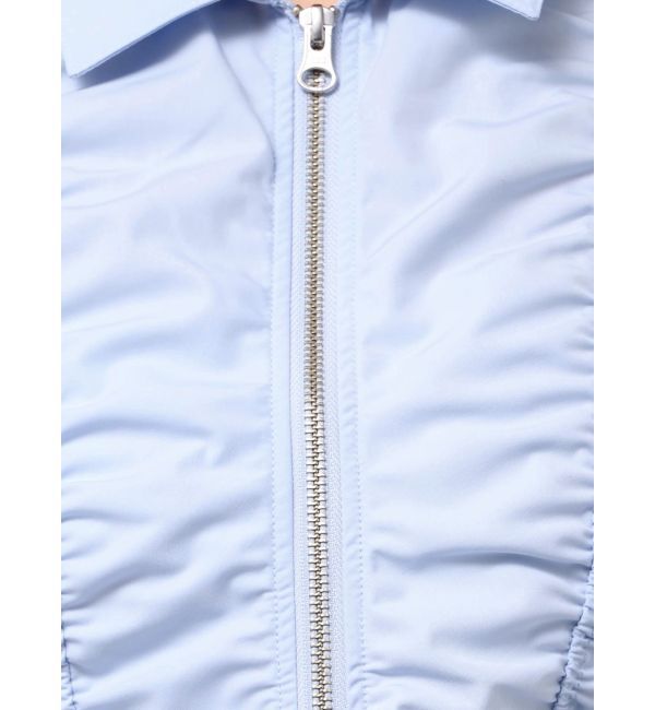 EVRIS「フロントジップシャーリングクロップドシャツ」|シャツ・ブラウス|