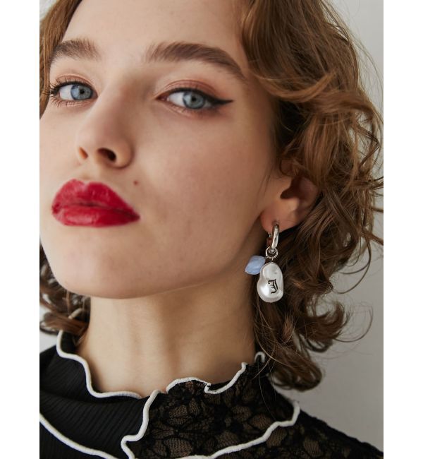 jouetie「ロゴパールストーンピアス」|ピアス|