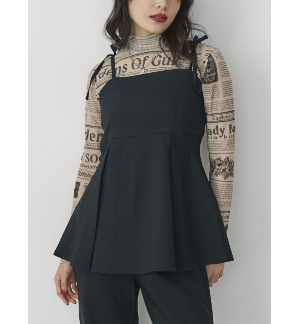 jouetie「ギンガムパターンキャミチュニック【セットアップ対応】」|キャミソール|ブラック