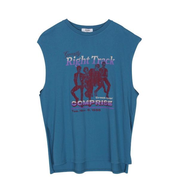 jouetie「ヴィンテージグラフィックノースリーブTシャツ」|Tシャツ・カットソー|ブルー