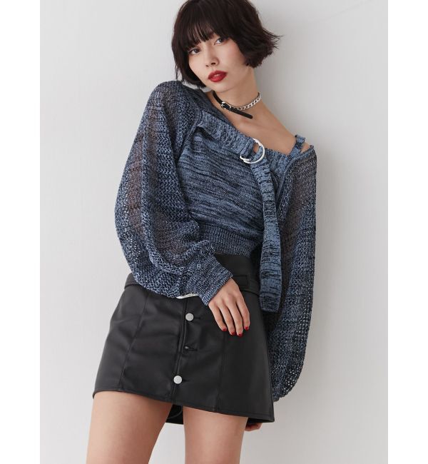 jouetie「メッシュボレロアンサンブル」|カーディガン|ブラック