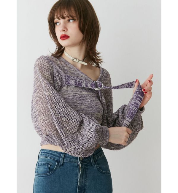 jouetie「メッシュボレロアンサンブル」|カーディガン|パープル