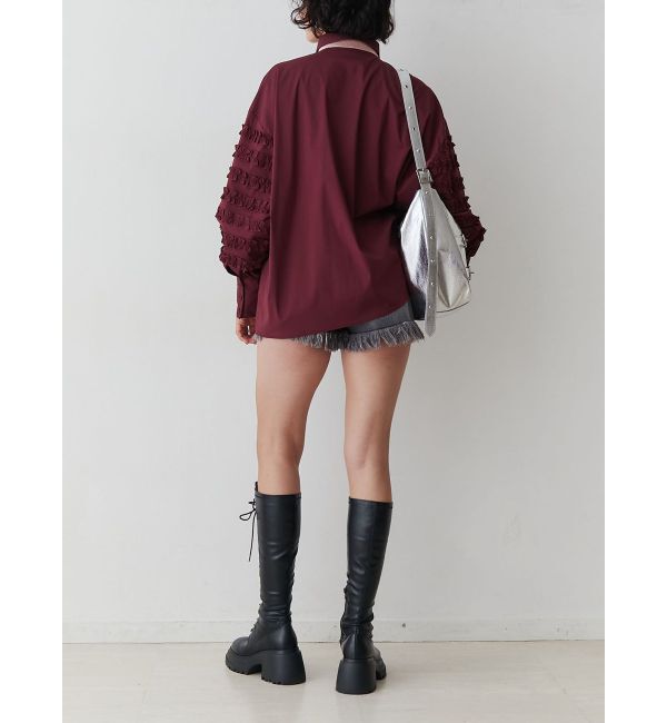 jouetie「スリーブフリルルーズタイシャツ【セットアイテム】」|シャツ・ブラウス|