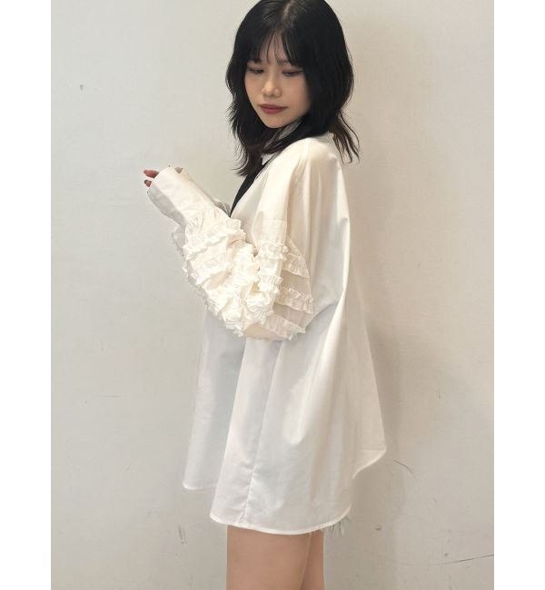 jouetie「スリーブフリルルーズタイシャツ【セットアイテム】」|シャツ・ブラウス|