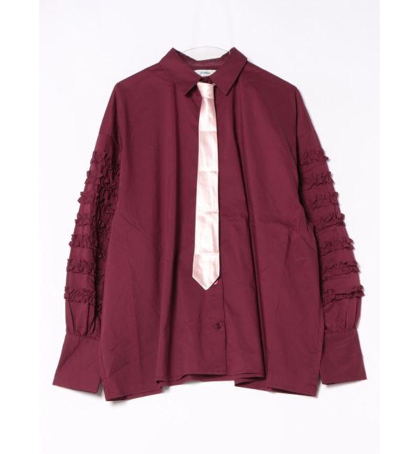 jouetie「スリーブフリルルーズタイシャツ【セットアイテム】」|シャツ・ブラウス|ボルドー