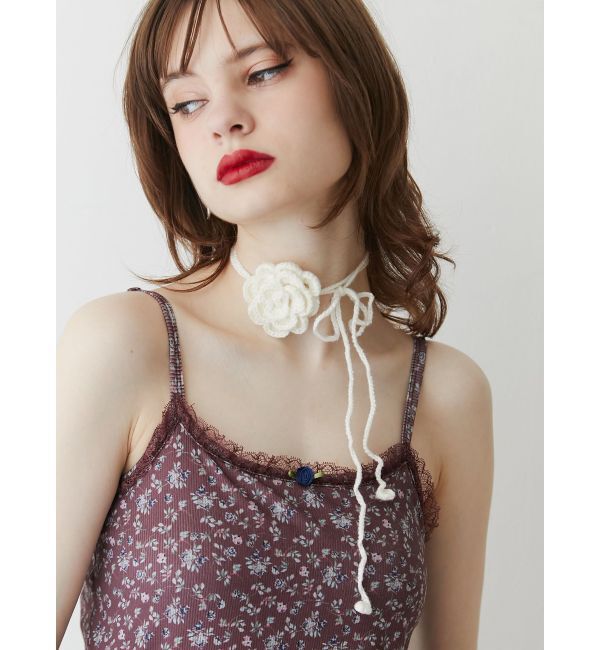 jouetie「ローズモチーフニットチョーカー」|ネックレス|