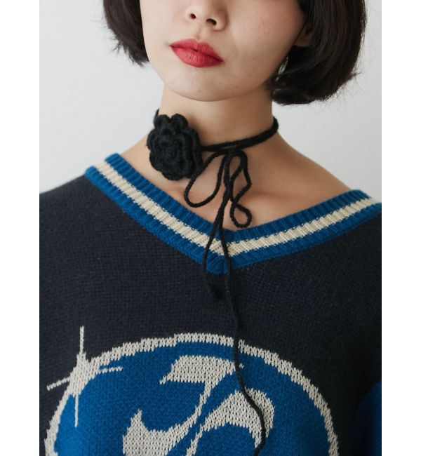 jouetie「ローズモチーフニットチョーカー」|ネックレス|