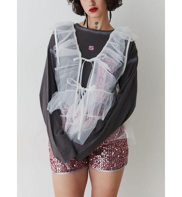 jouetie「チュールドレープフリルベスト」|シャツ・ブラウス|