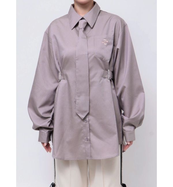 jouetie「ロングスリーブネクタイチュニックシャツ」|シャツ・ブラウス|