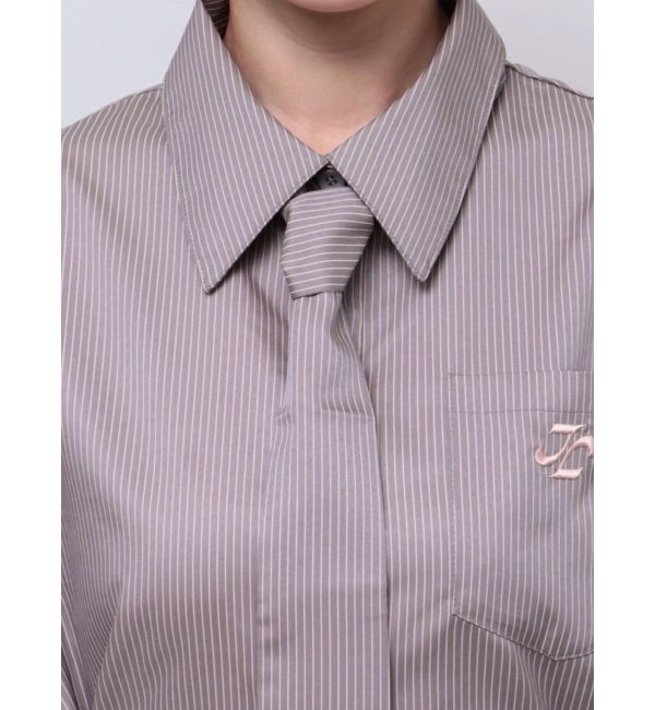 jouetie「ロングスリーブネクタイチュニックシャツ」|シャツ・ブラウス|