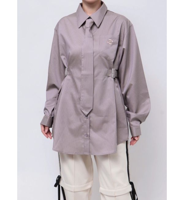 jouetie「ロングスリーブネクタイチュニックシャツ」|シャツ・ブラウス|