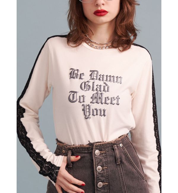 jouetie「シャイニーロゴレースライントップス」|Tシャツ・カットソー|オフホワイト