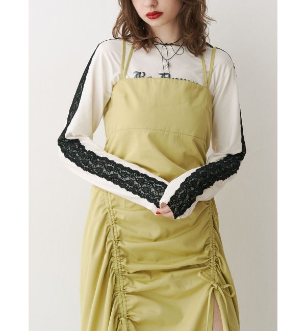 jouetie「シャイニーロゴレースライントップス」|Tシャツ・カットソー|