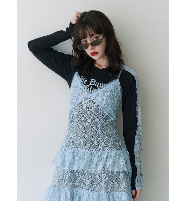 jouetie「シャイニーロゴレースライントップス」|Tシャツ・カットソー|