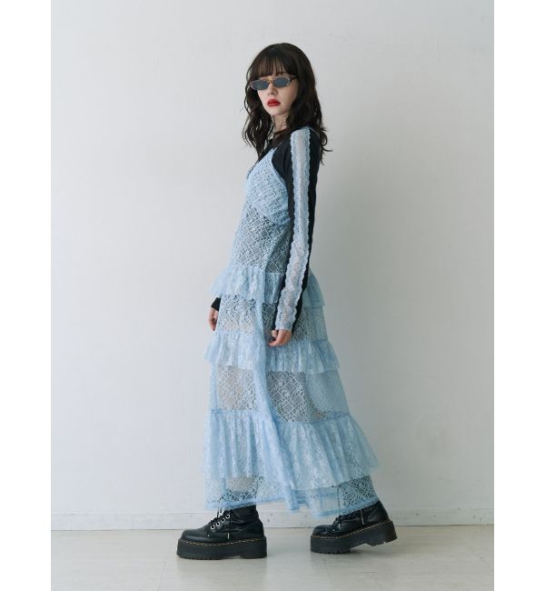 jouetie「シャイニーロゴレースライントップス」|Tシャツ・カットソー|