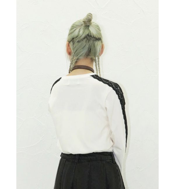 jouetie「シャイニーロゴレースライントップス」|Tシャツ・カットソー|