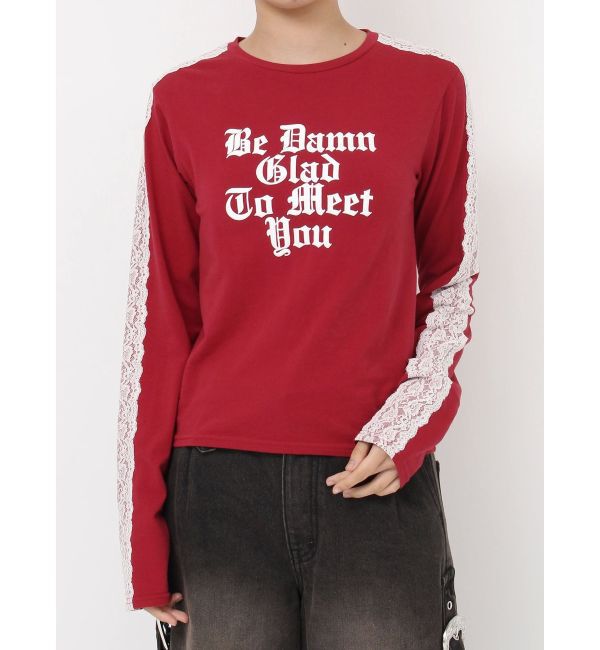 jouetie「シャイニーロゴレースライントップス」|Tシャツ・カットソー|